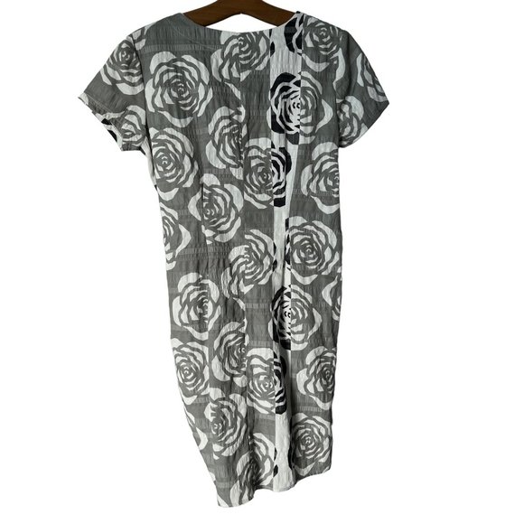 Niche Nilgun Derman Floral Mini Dress Women XS Gray Tie Boho Hippie Cottagecore - Picture 2 of 7